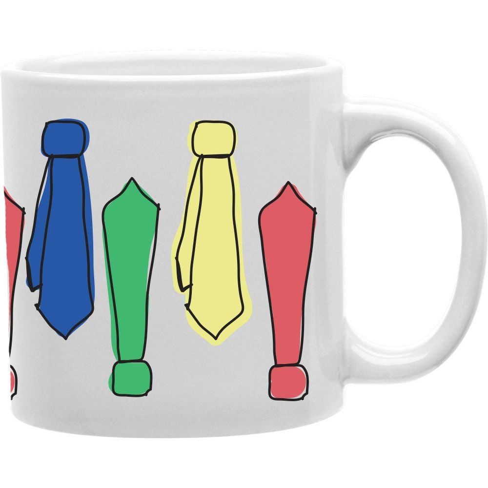 MUG-KSA-TIES Hand Drawn Ties Coffee and Tea Ceramic Mug 11oz