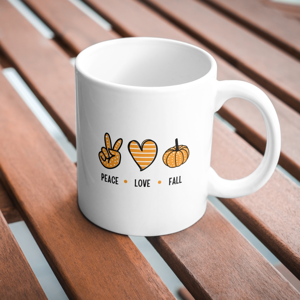 CMG11-IGCM-PLOVEFALL Peace Love Fall Coffee and Tea Ceramic Mug 11oz