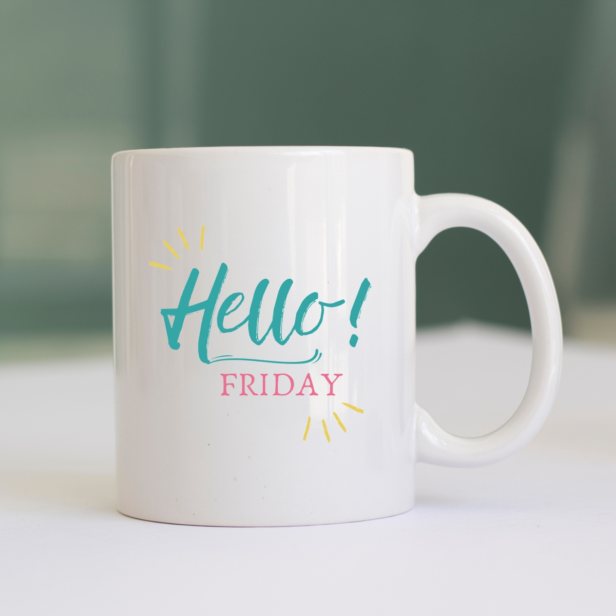 CMG11-IGCM-HFRIDAY Hello Friday Coffee and Tea Ceramic Mug 11oz
