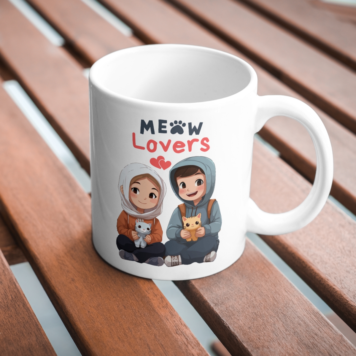 CMG11-IGCM-MEOWLOVERS Me & You Lovers Coffee and Tea Ceramic Mug 11oz