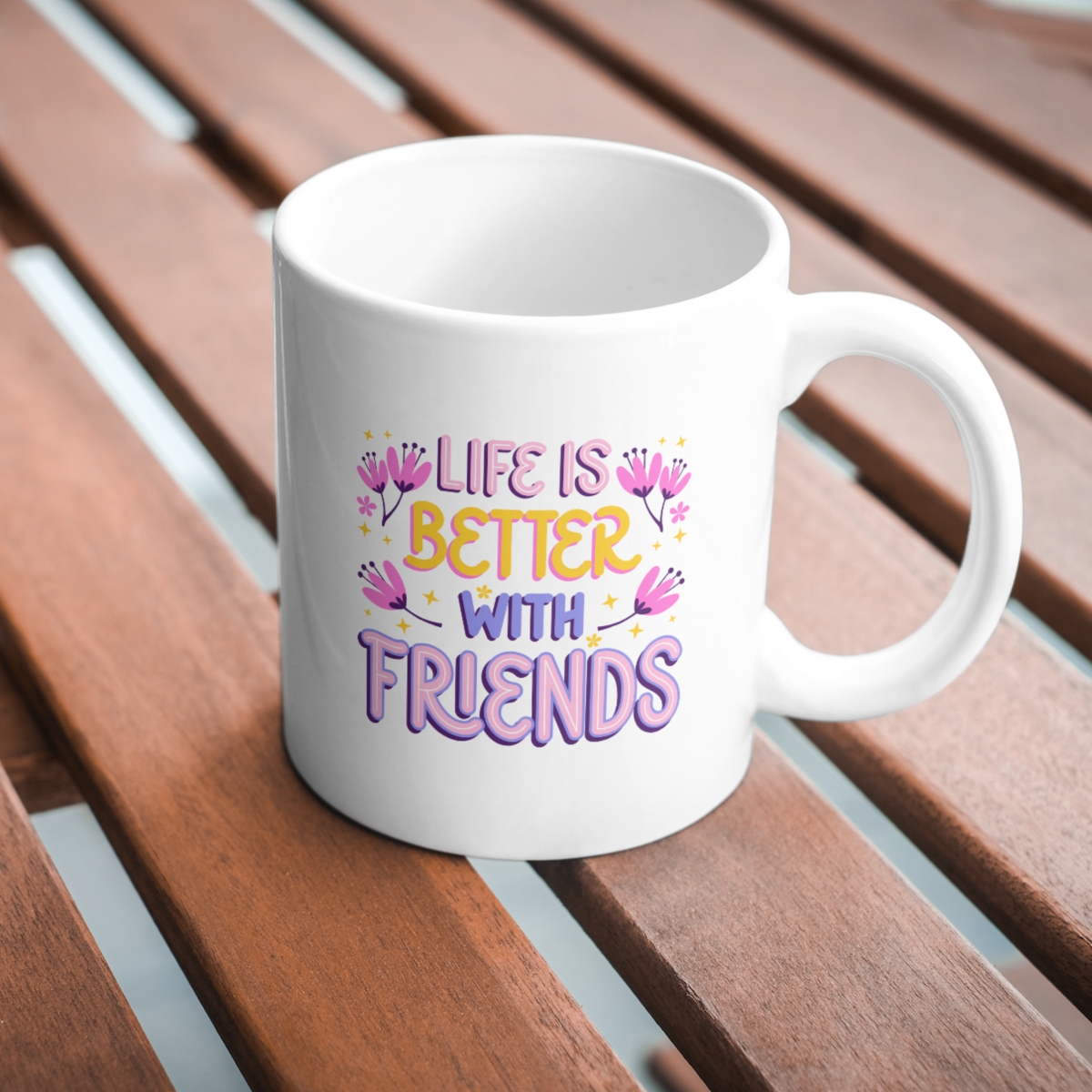 CMG11-IGCM-LIBWFRIEDS Life Is Better With Friends Coffee and Tea Ceramic Mug 11oz