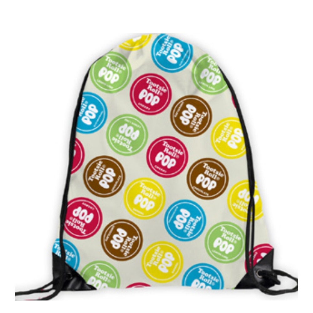 DSB-TR-TPDOTS  Tootsie Pop Dots Drawstring Bag - White