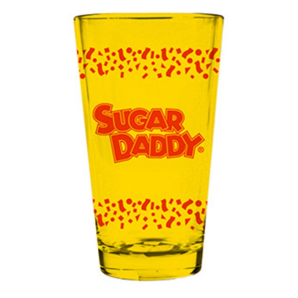GLS-TR-SD  Sugar Daddy 16 oz. Pint Glass - Yellow