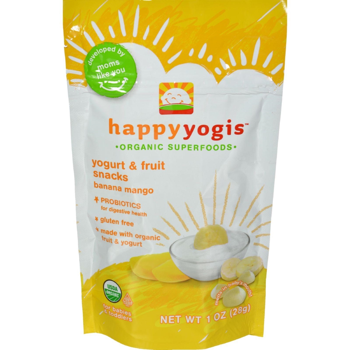 Picture of Happy Baby HG0210831 1 oz Happymelts Organic Yogurt Snacks for Babies & Toddlers Banana Mango&#44; Case of 8