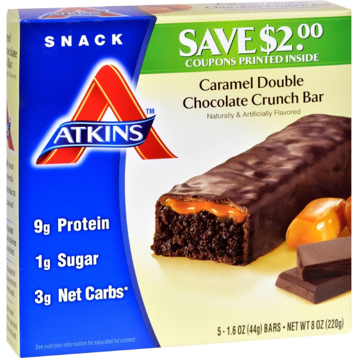 Picture of Atkins HG0469940 Advantage Bar Caramel Double Chocolate Crunch&#44; 5 Bars