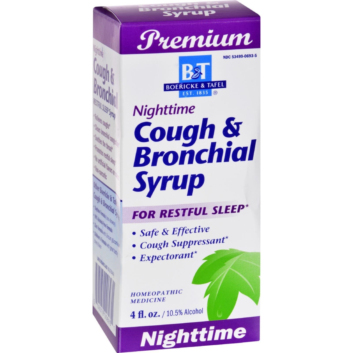 Picture of Boericke And Tafel HG0343343 4 fl oz Cough & Bronchial Syrup Nighttime
