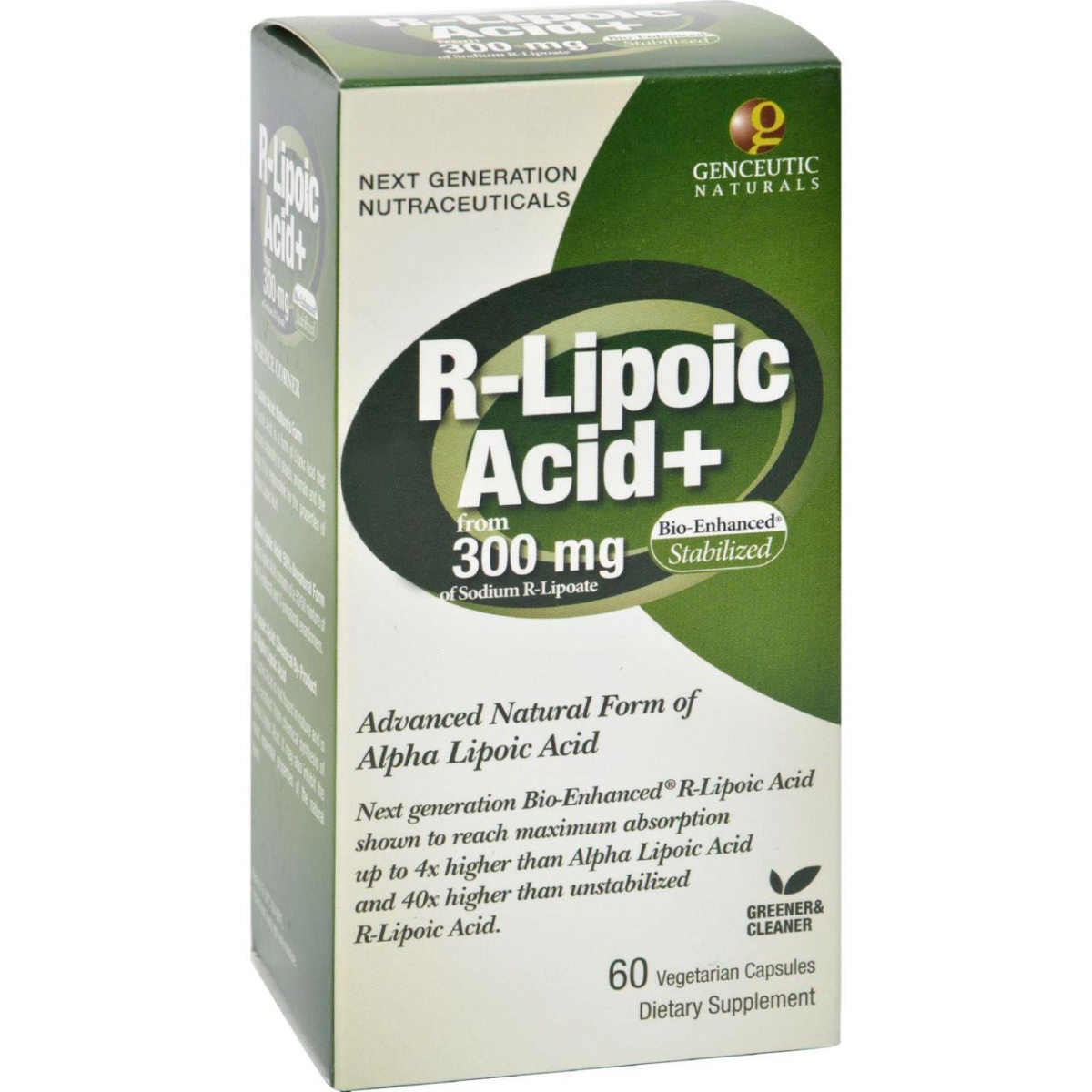 Picture of Genceutic Naturals HG0400408 300 mg R-Lipoic Acid Plus - 60 Vegetarian Capsules