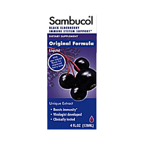 Picture of Sambucol HG0597625 4 fl oz Black Elderberry Syrup Cold & Flu Relief Original