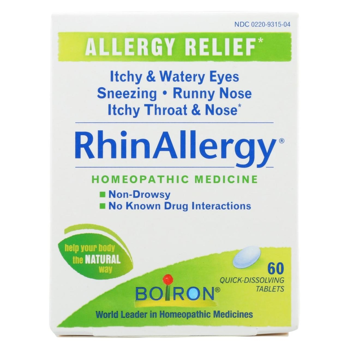 Picture of Boiron HG2314342 Rhinallergy Allergy Relief Homeopathic Medicine - 60 Tablets