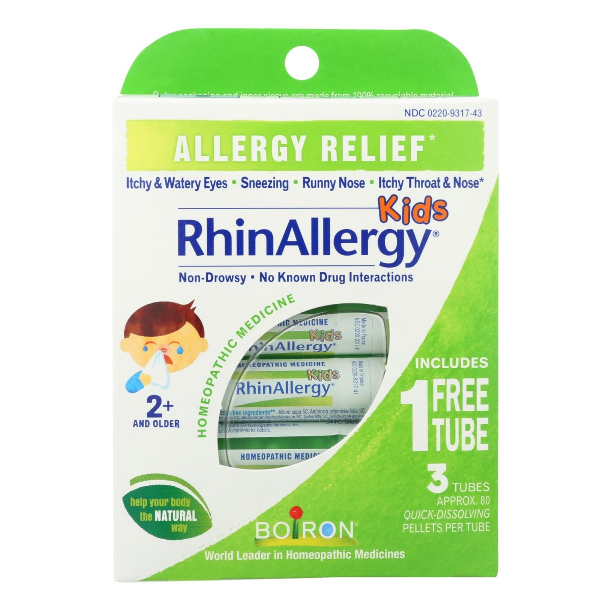Picture of Boiron HG2322105 Rhinallergy Kids Pellets Homeopathic Medicine - 3 Count