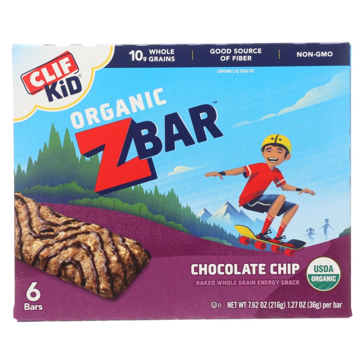 Picture of Clif Kid Zbar HG2204063 7.62 oz Organic Chocolate Chip - Case of 9