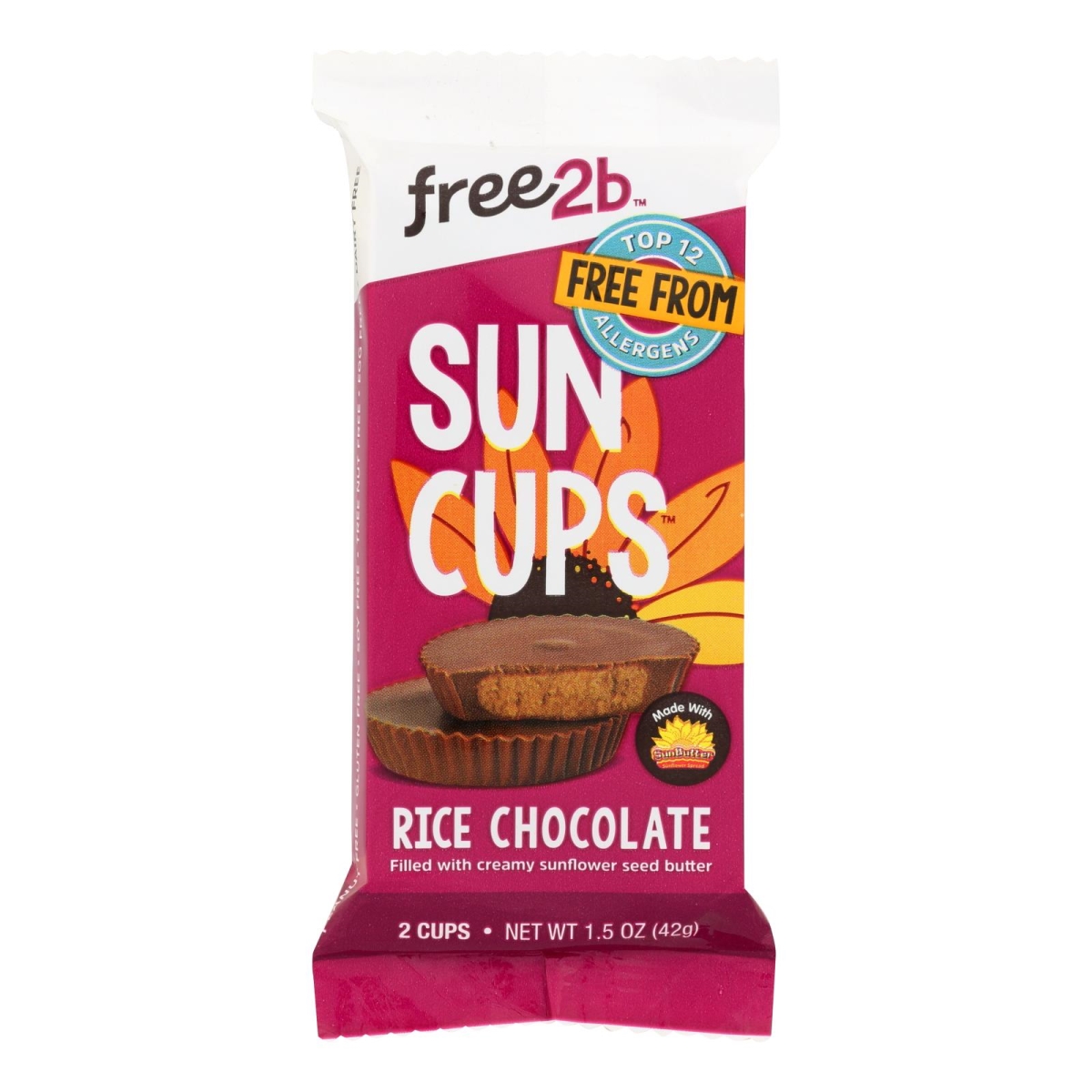 Picture of Free 2 B HG2522316 1.4 oz Sun Cups Rice Chocolate - 2-Cup - Case of 12