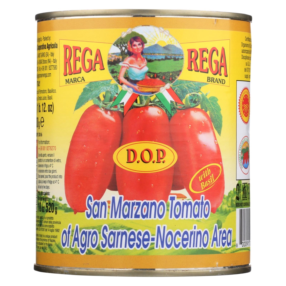 Picture of Rega Brand HG1681840 28 oz Ital Tom Whole Peeled Dop Food - Case of 12