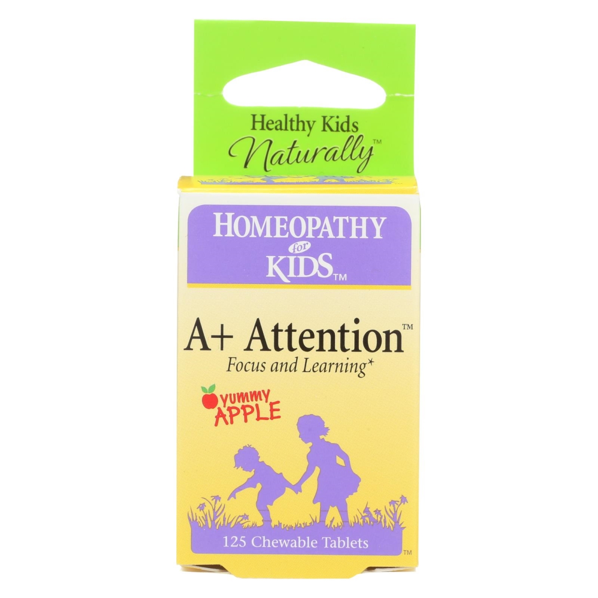 Picture of Herbs for Kids HG2417830 Natra-Bio A Plus Attention Focus & Learning Homeopathy Tablets - 125 Tablets