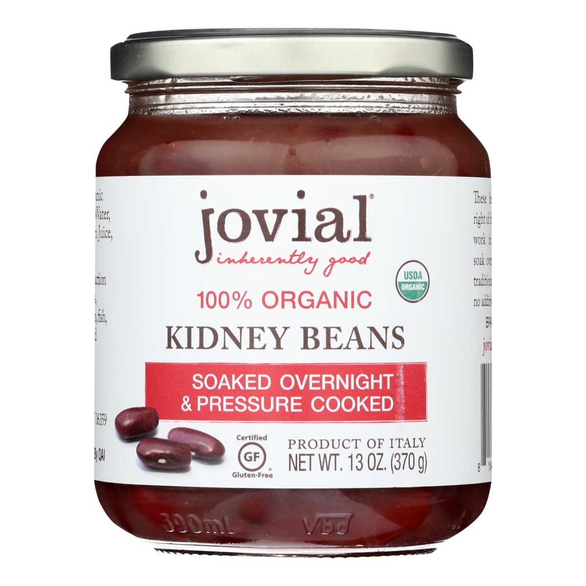 Picture of Jovial HG2419620 13 oz Organic Kidney Beans - Case of 6
