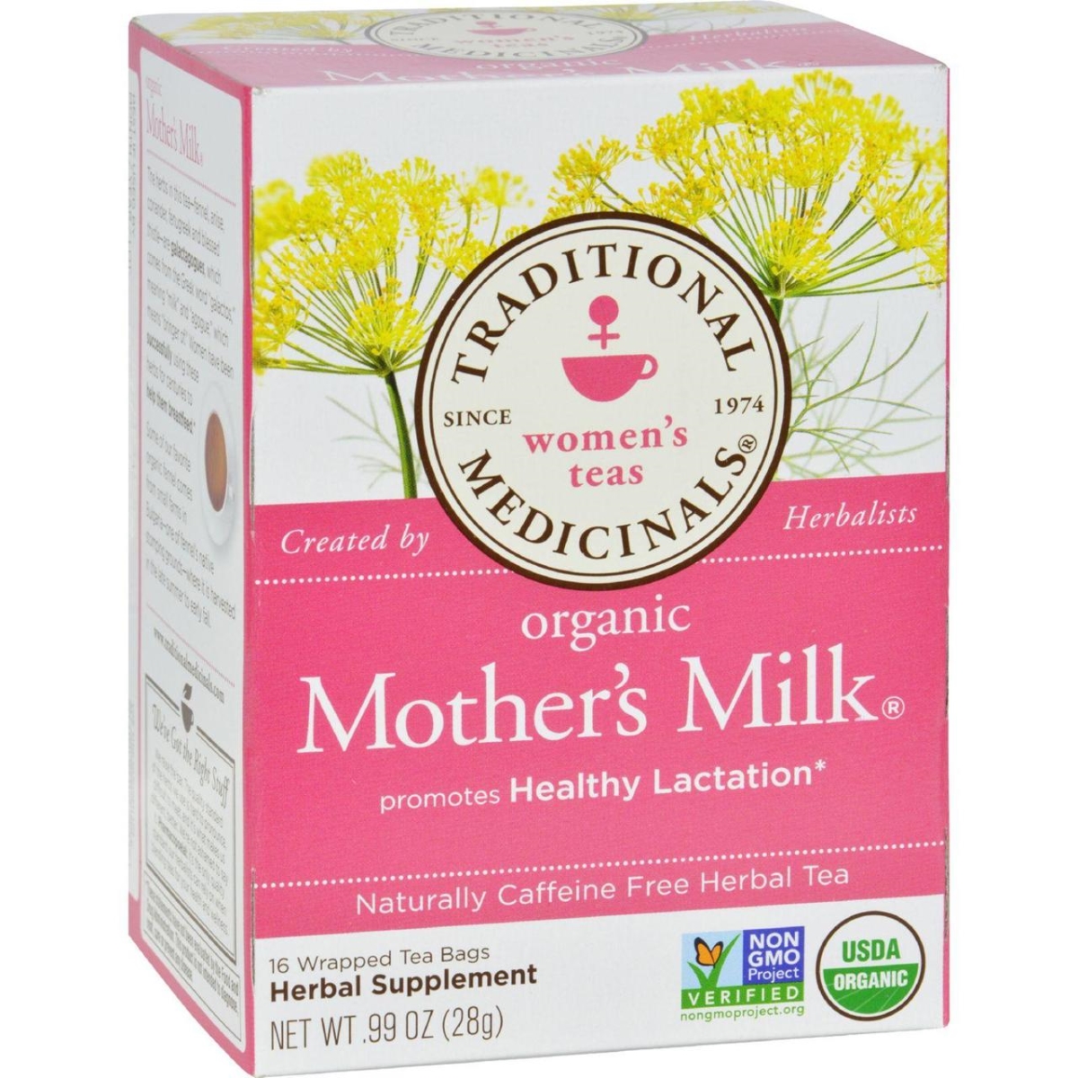 Picture of Traditional Medicinals HG0650705 Organic Mothers Milk Herbal Tea&#44; 16 Tea Bags - Case of 6