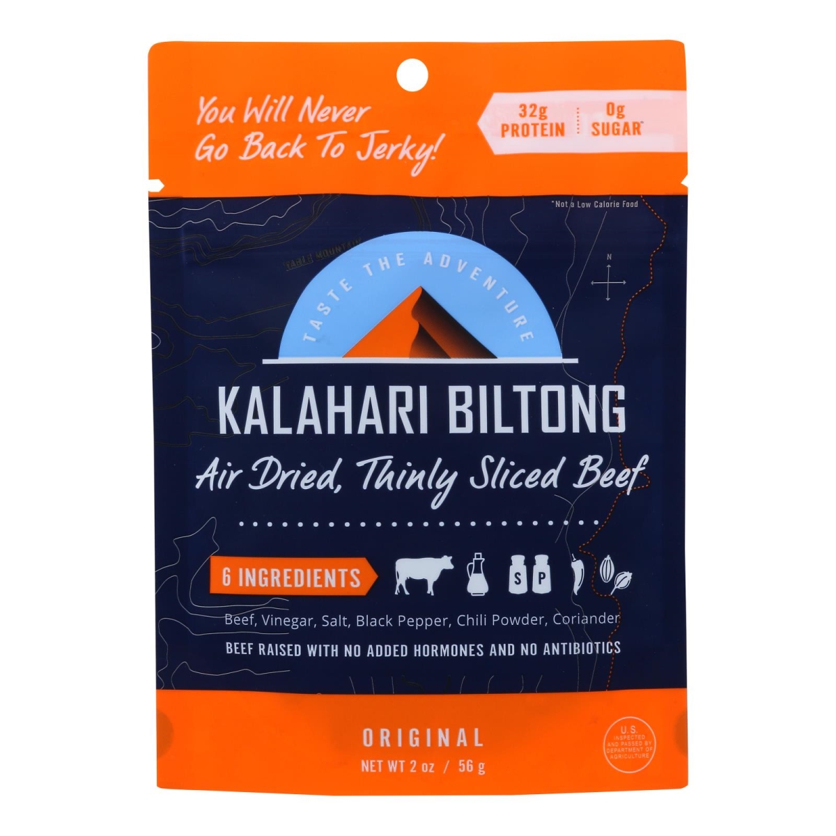Picture of Kalahari Biltong HG2258598 2 oz Air-Dried Sliced Beef Powder - Case of 8