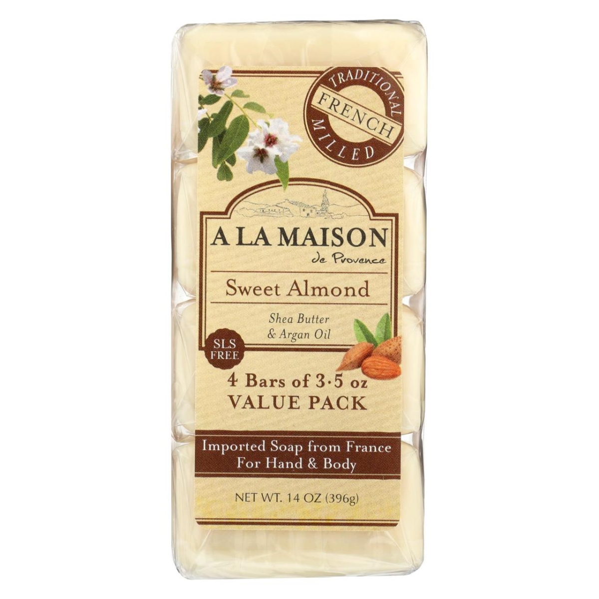 Picture of A La Maison HG2027209 3.5 oz A La Maison Bar Soap - Sweet Almond - Pack of 4