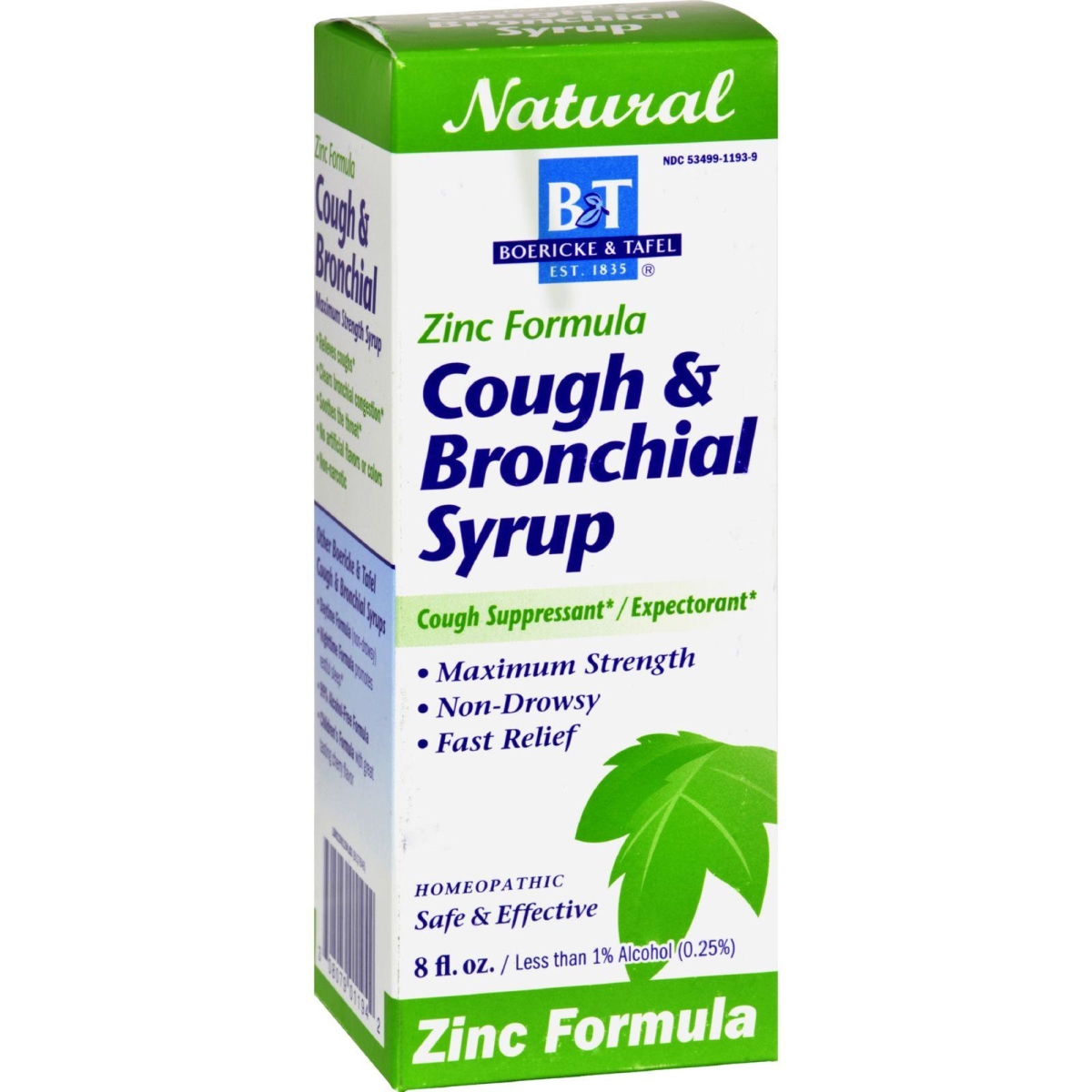 Picture of Boericke And Tafel HG0648949 8 fl oz Cough & Bronchial Syrup with Zinc