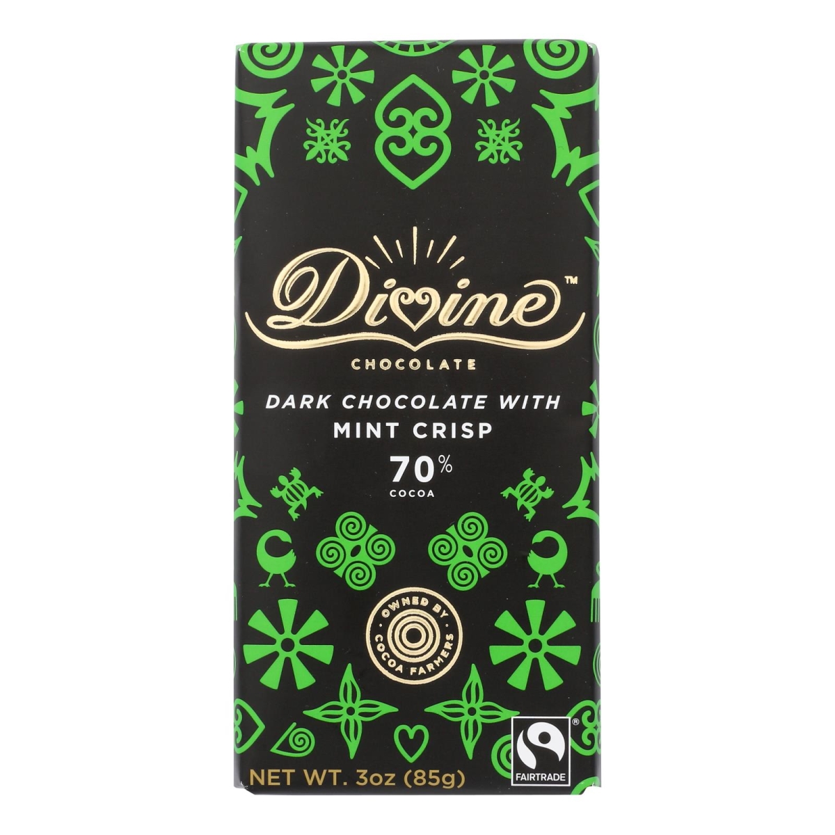 Picture of Divine HG2398410 3 oz Dark Chocolate Bar with Mint Crisp - Case of 12