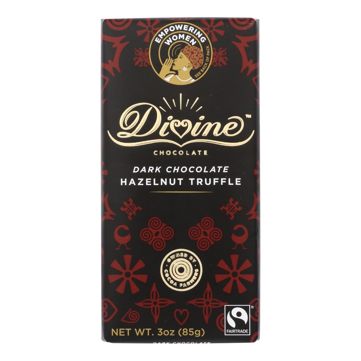 Picture of Divine HG2398485 3 oz Hazelnut Trffl Dark Chocolate Bar - Case of 12