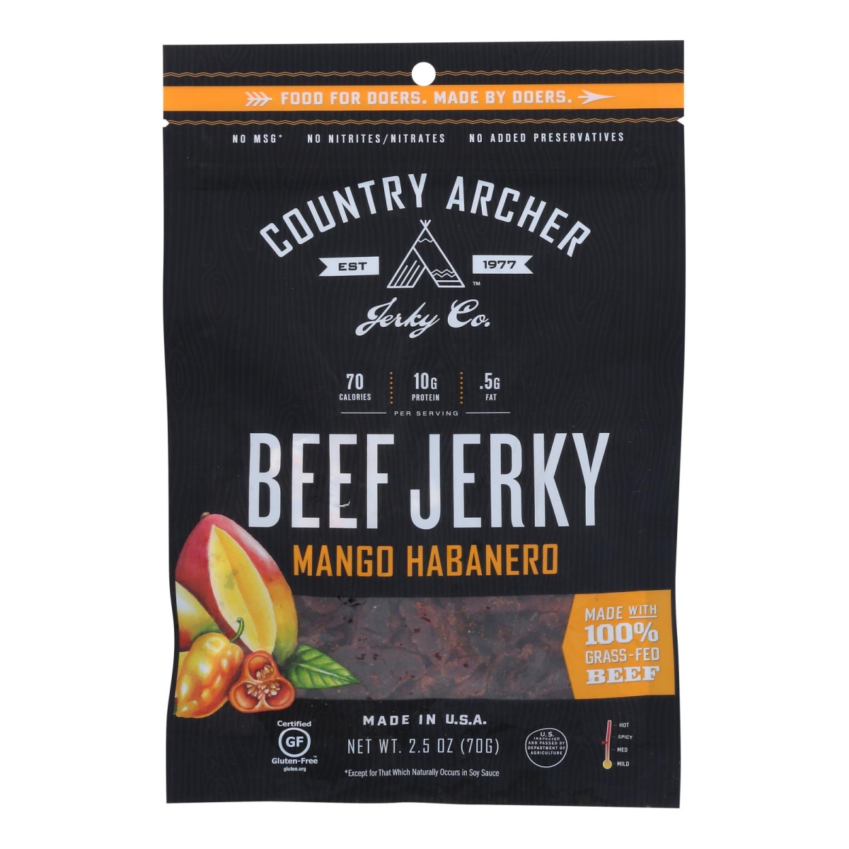 Picture of Country Archer HG2566289 2.5 oz Jerky Beef Mango Habanero Food - Case of 12