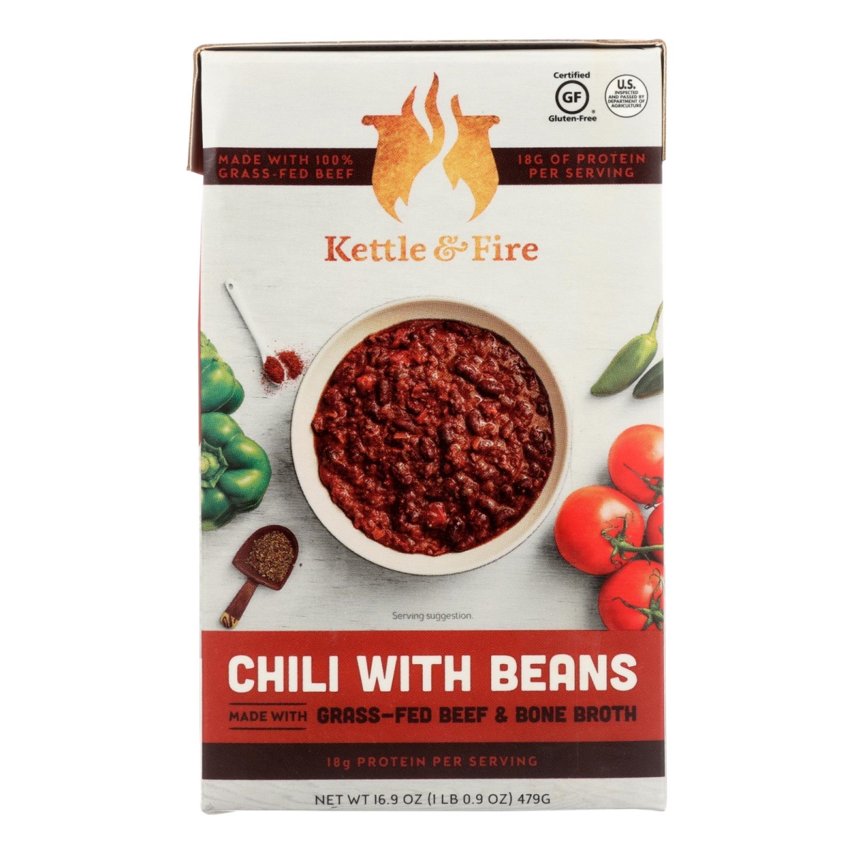 Picture of Kettle & Fire HG2288579 16.9 oz Chili with Beans Food - Case of 6