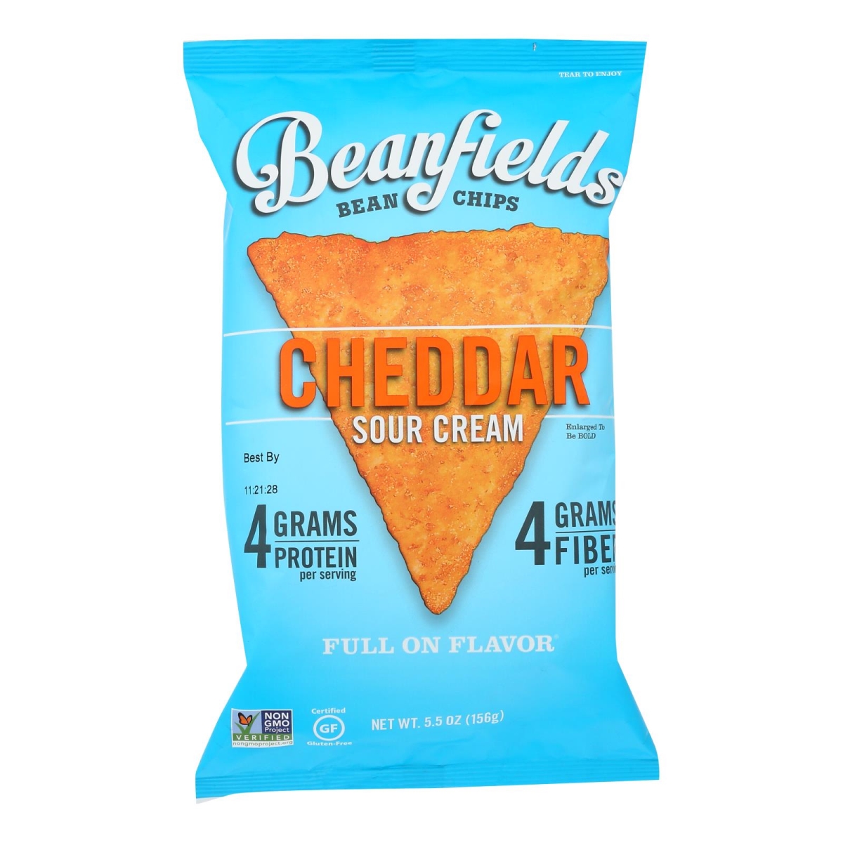 Picture of Beanfields HG2396513 5.5 oz Bean Cheddar Sour Cream Chip - Case of 6