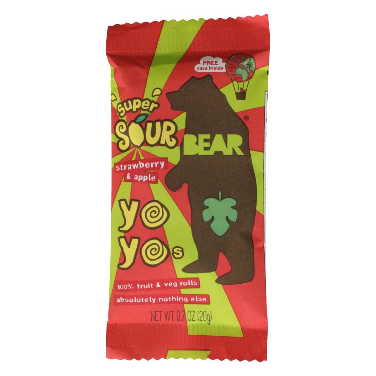 Picture of Bear HG2437135 3.5 oz Real Fruit Yoyo Straw Apple Candy - Case of 6