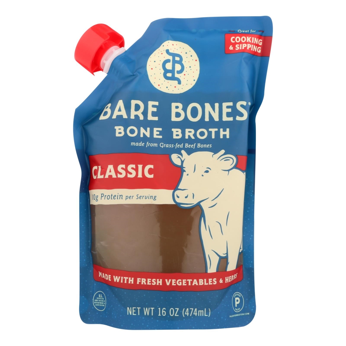 Picture of Bare Bones HG1940774 16 fl oz Bare Bones Classic Bone Broth Soup - Case of 6