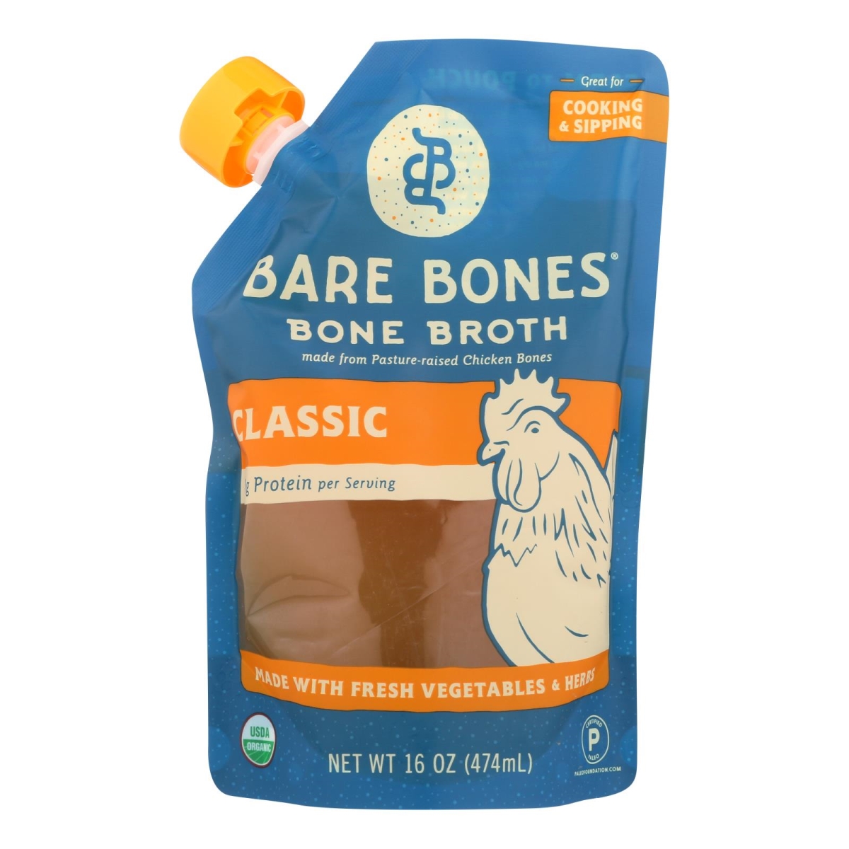 Picture of Bare Bones HG2150167 16 fl oz Bare Bones Chicken Bone Broth Soup - Case of 6