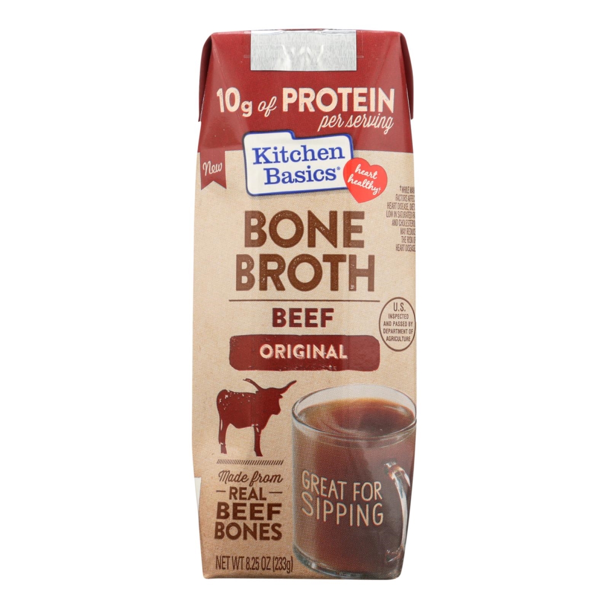 Picture of Kitchen Basics HG2093375 8.25 fl oz Beef Bone Broth Soup - Case of 12