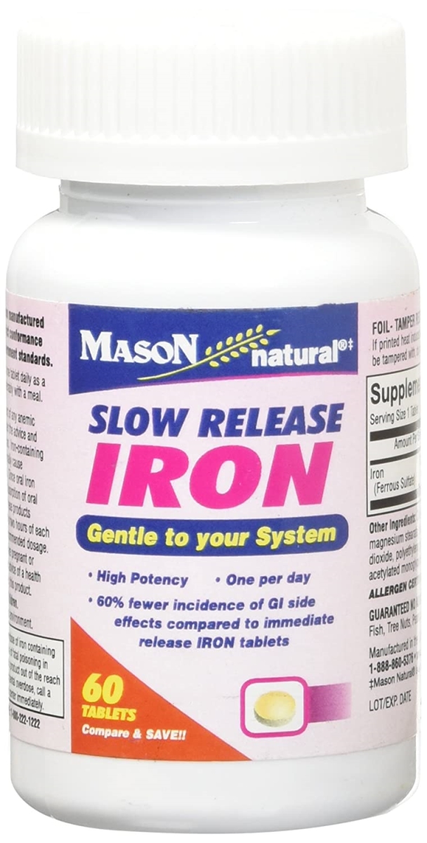 Picture of Mason Naturals HG1847029 Slow Release Iron Tablet - 60 Tablets