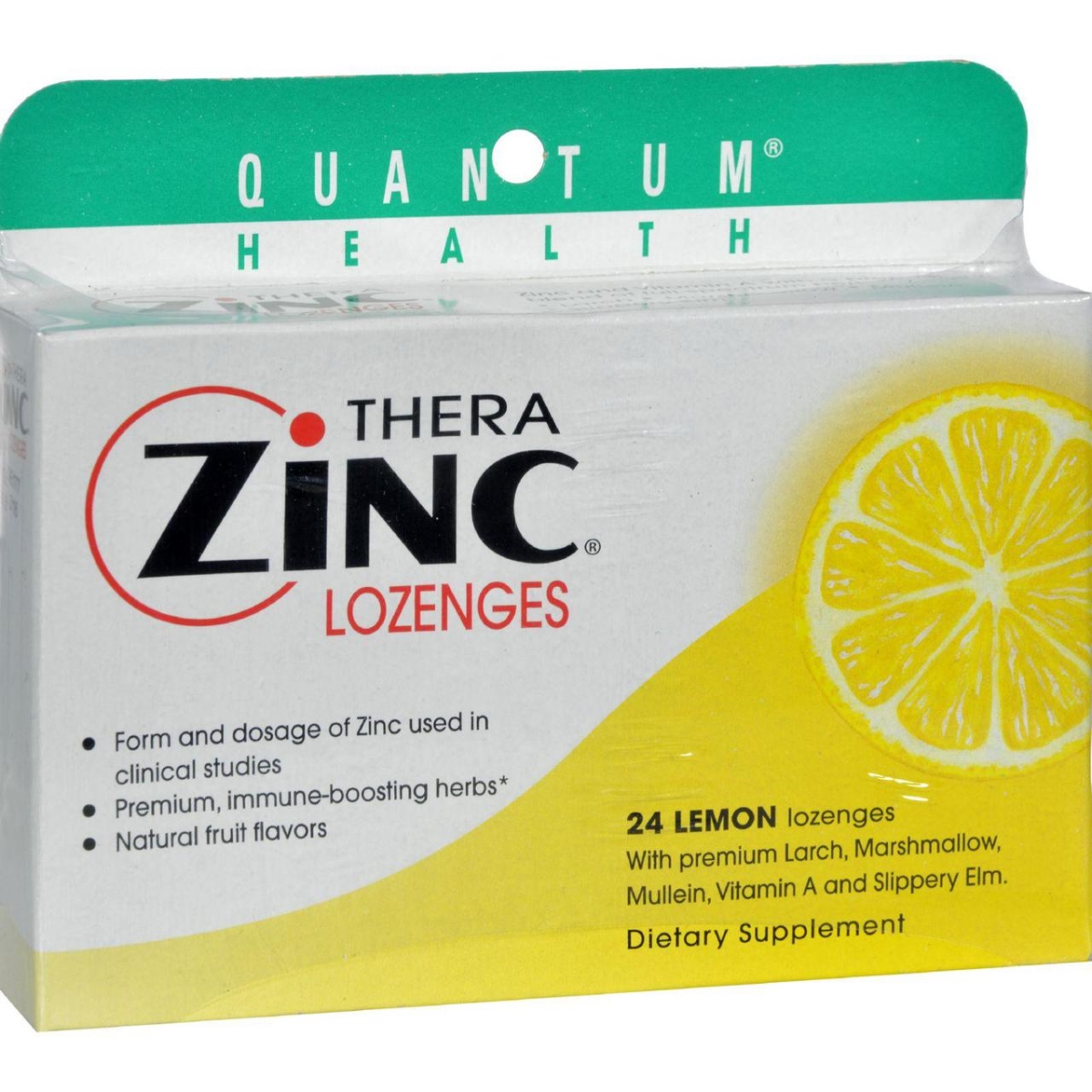 Picture of Quantum Research HG0709303 14 mg Quantum Therazinc Cold Season Plus Lozenges Lemon - 24 Lozenges