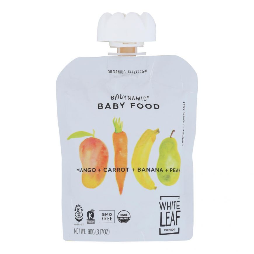 Picture of White Leaf Provisions HG2342251 3.17 oz Mango Carrot Pear Ban Baby Food - Case of 6
