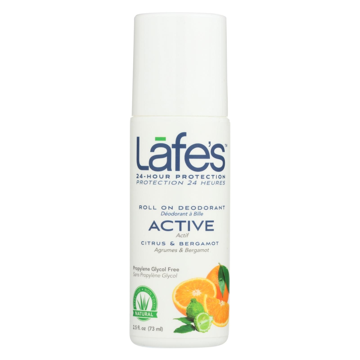 Picture of Lafes Natural Body Care HG1803154 2.5 fl oz Citrus & Bergamot Active Roll-On Deodorant