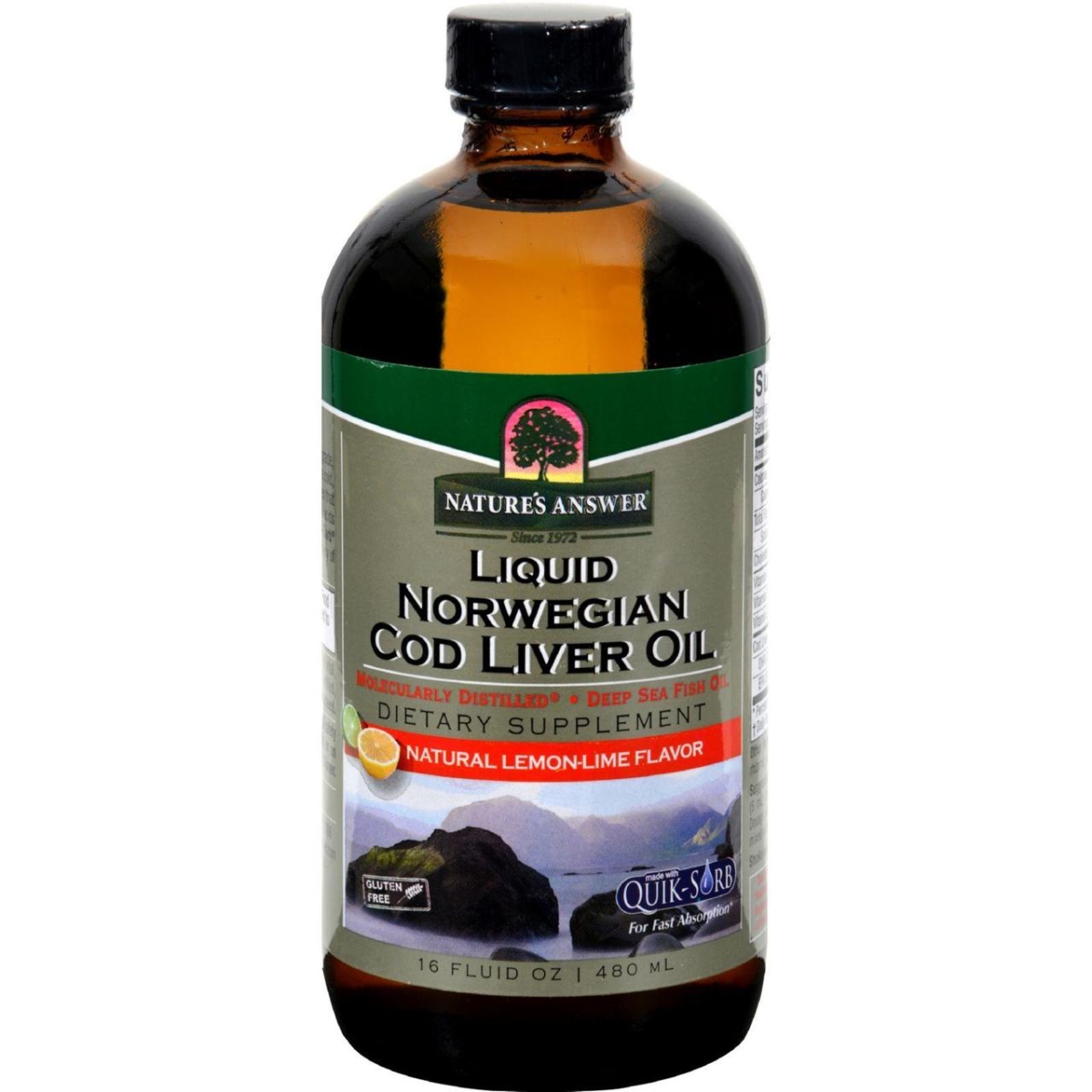 Picture of Natures Answer HG0793737 16 fl oz Liquid Norwegian Cod Liver Oil