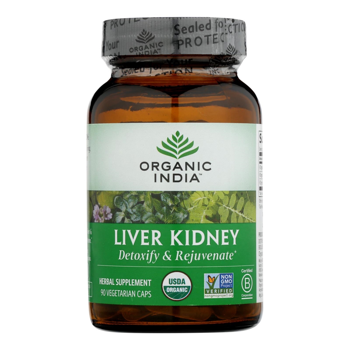 Picture of Organic India HG1889237 Liver Kidney USA Whole Herbal Supplement - 90 Vegetarian Capsules