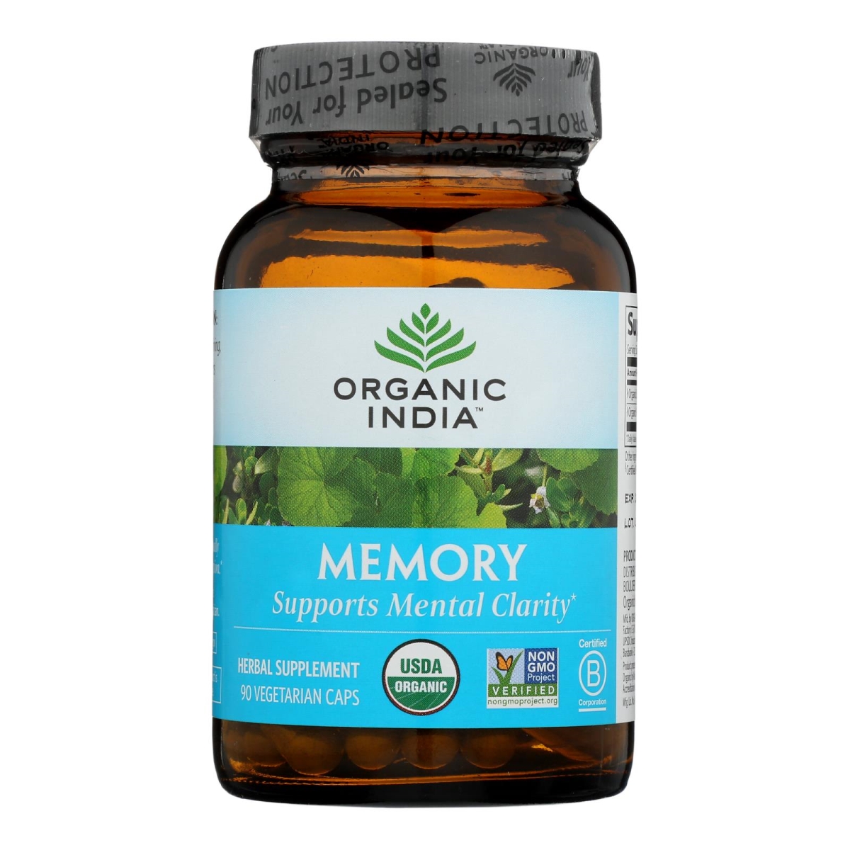 Picture of Organic India HG1889245 Mental Clarity Memory Herbal Supplement - 90 Vegetarian Capsules