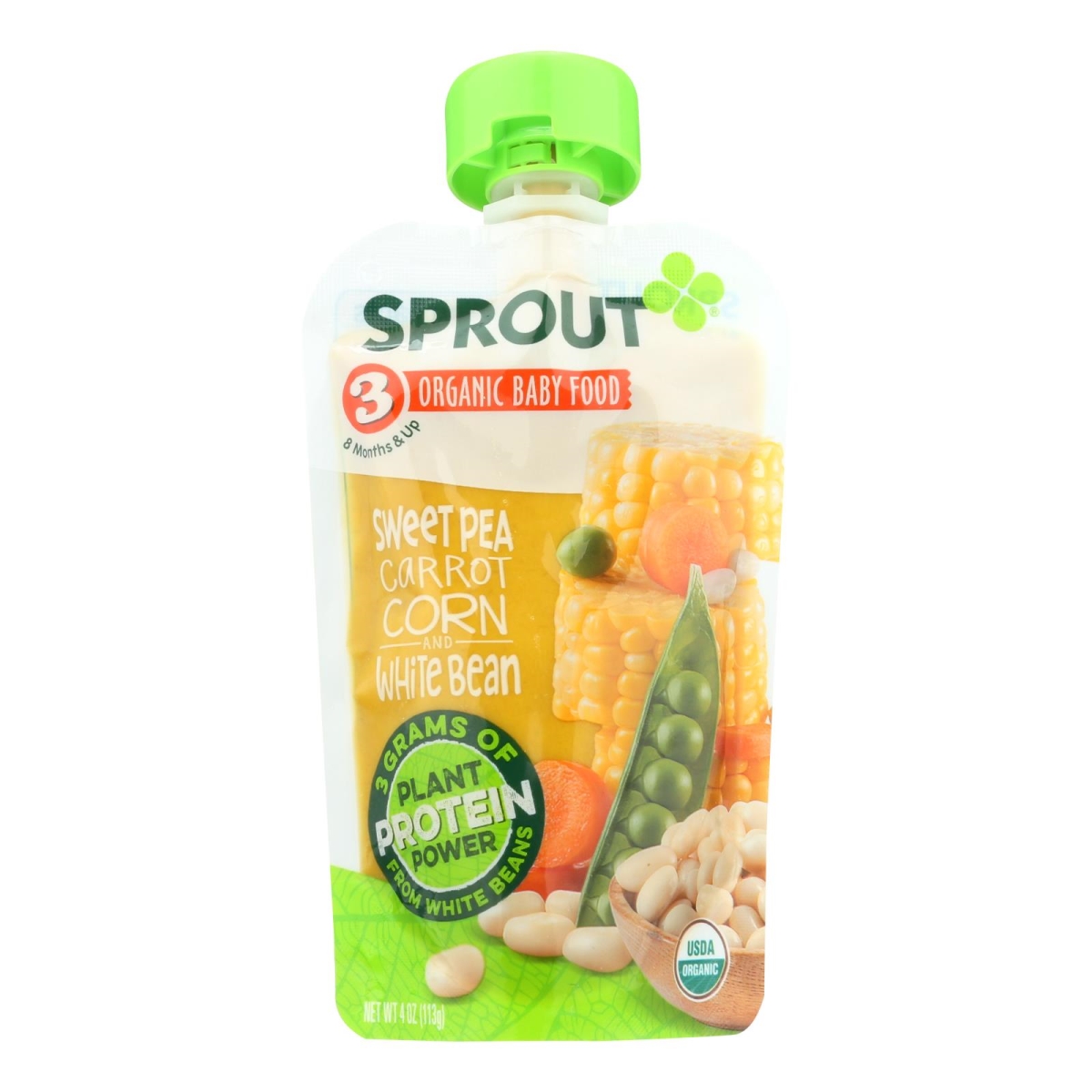 Picture of Sprout Foods HG2092237 4 oz Og2 Sweet Pea Carrot Baby Food - Case of 6