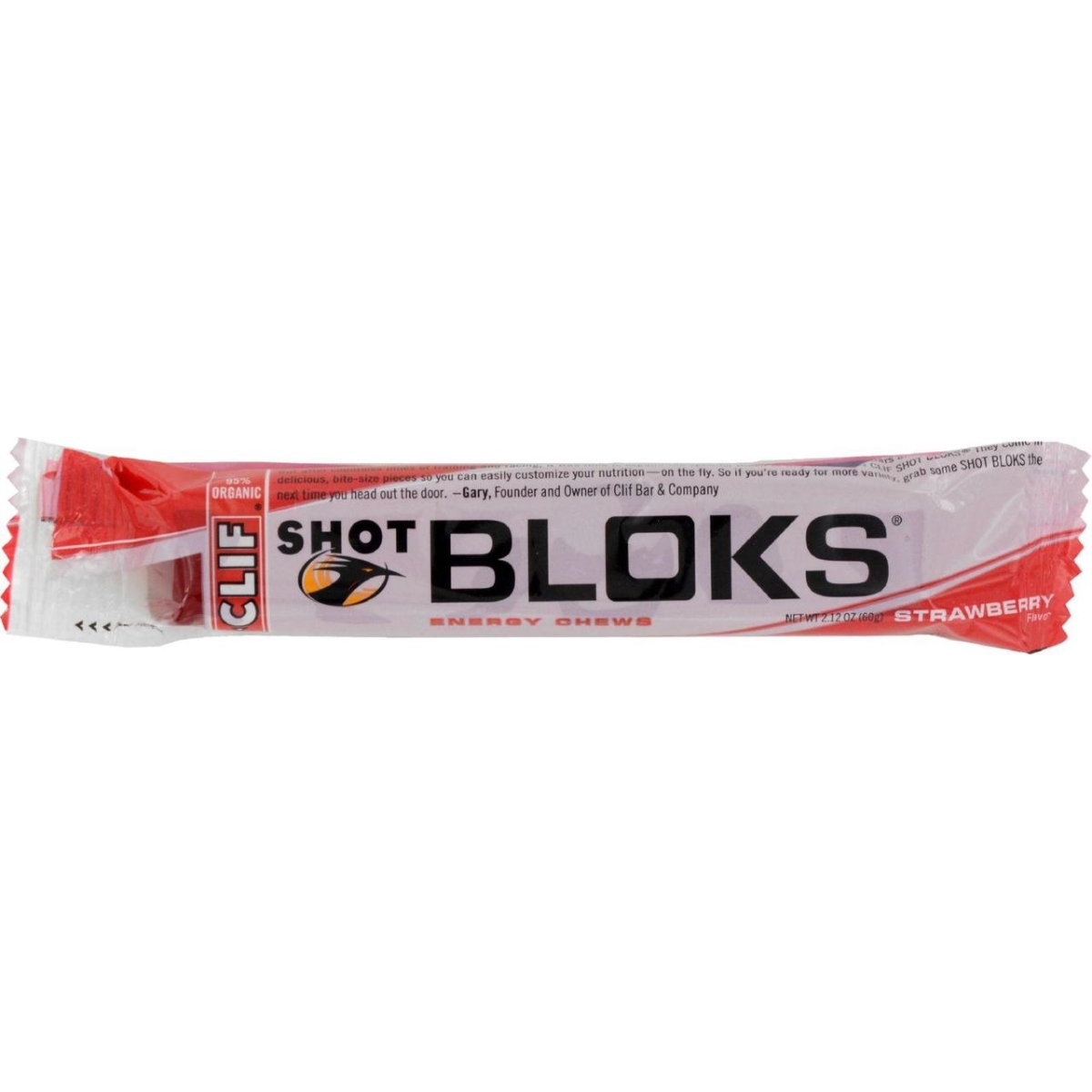 Picture of Clif Bar HG0727289 2.1 oz Organic Strawberry Shot Bloks - Case of 18