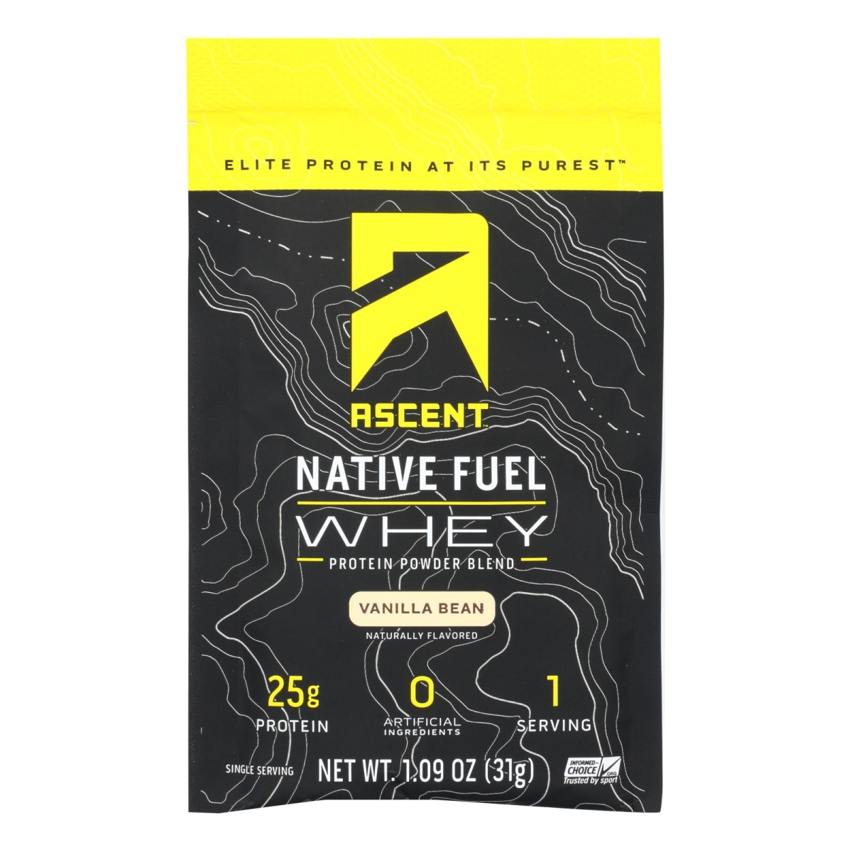 Picture of Ascent Native Fuel HG2303667 1.09 oz Whey Protein Powder Blend&#44; Vanilla Bean - Case of 15