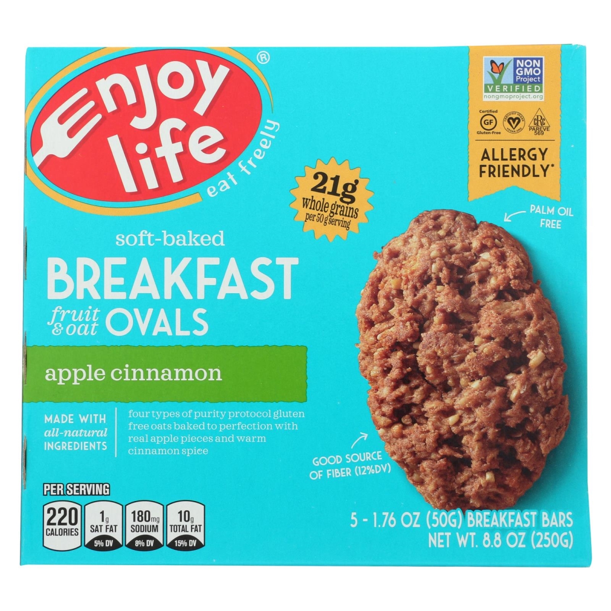 Picture of Enjoy Life Foods HG2360097 8.8 oz Breakfast Apple Cinnamon Bar - Case of 6