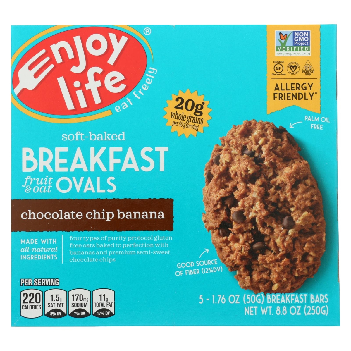 Picture of Enjoy Life Foods HG2360105 8.8 oz Breakfast Chocolate Chip Banana Bar - Case of 6