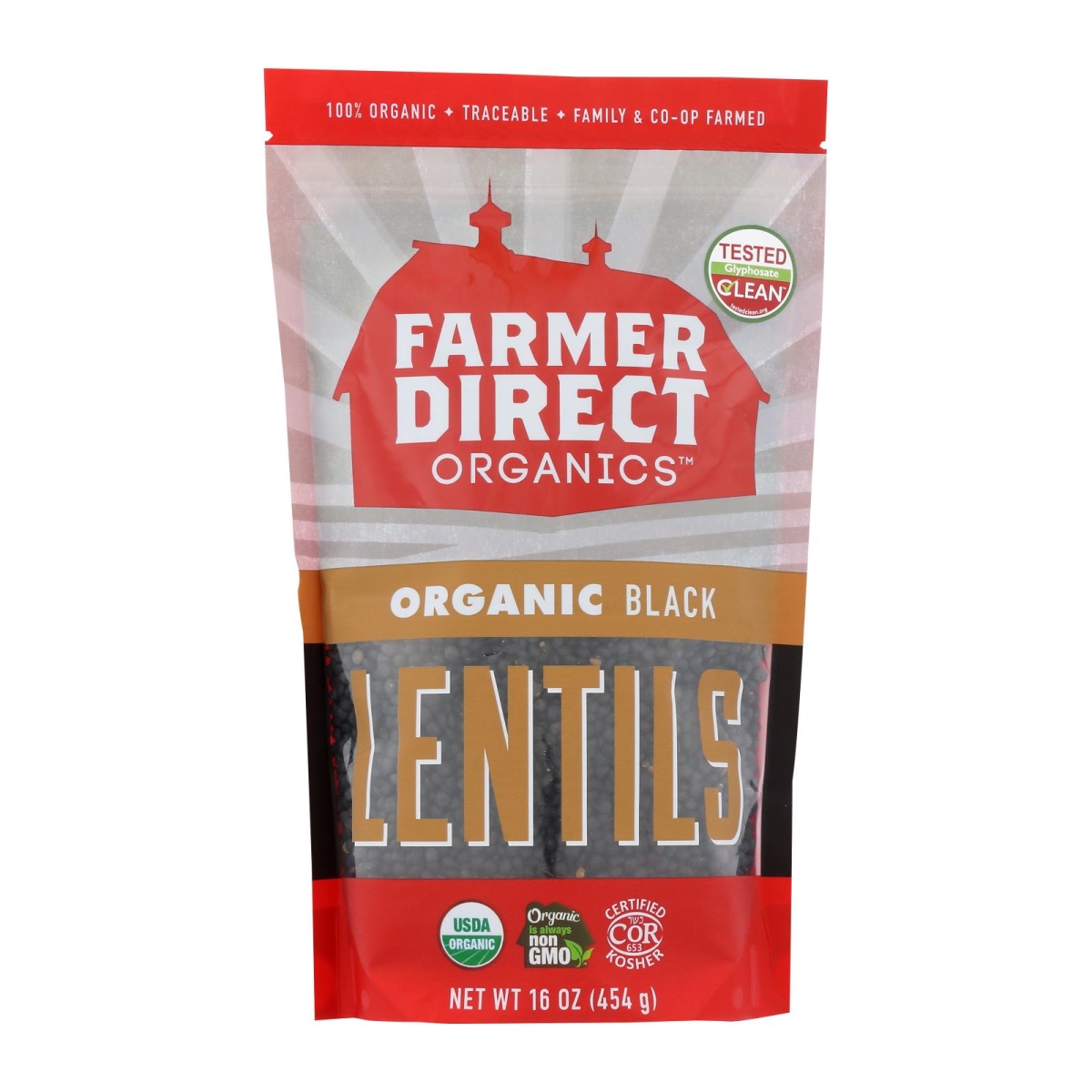 Picture of Farmer Direct HG2421428 1 lbs Lentils Black Dry Beans - Case of 12