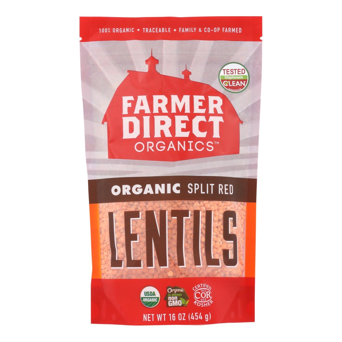 Picture of Farmer Direct HG2421436 1 lbs Lentils Split Red Dry Beans - Case of 12