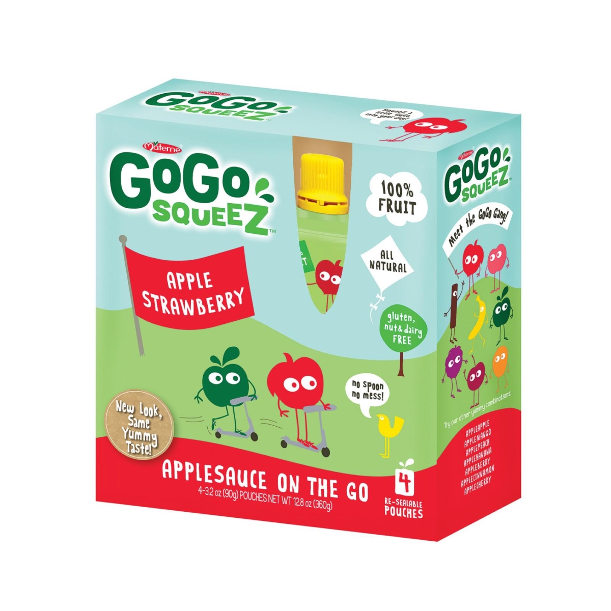 Picture of Gogo Squeez HG0449744 3.2 oz Organic Apple Sauce&#44; Apple Strawberry - Case of 12