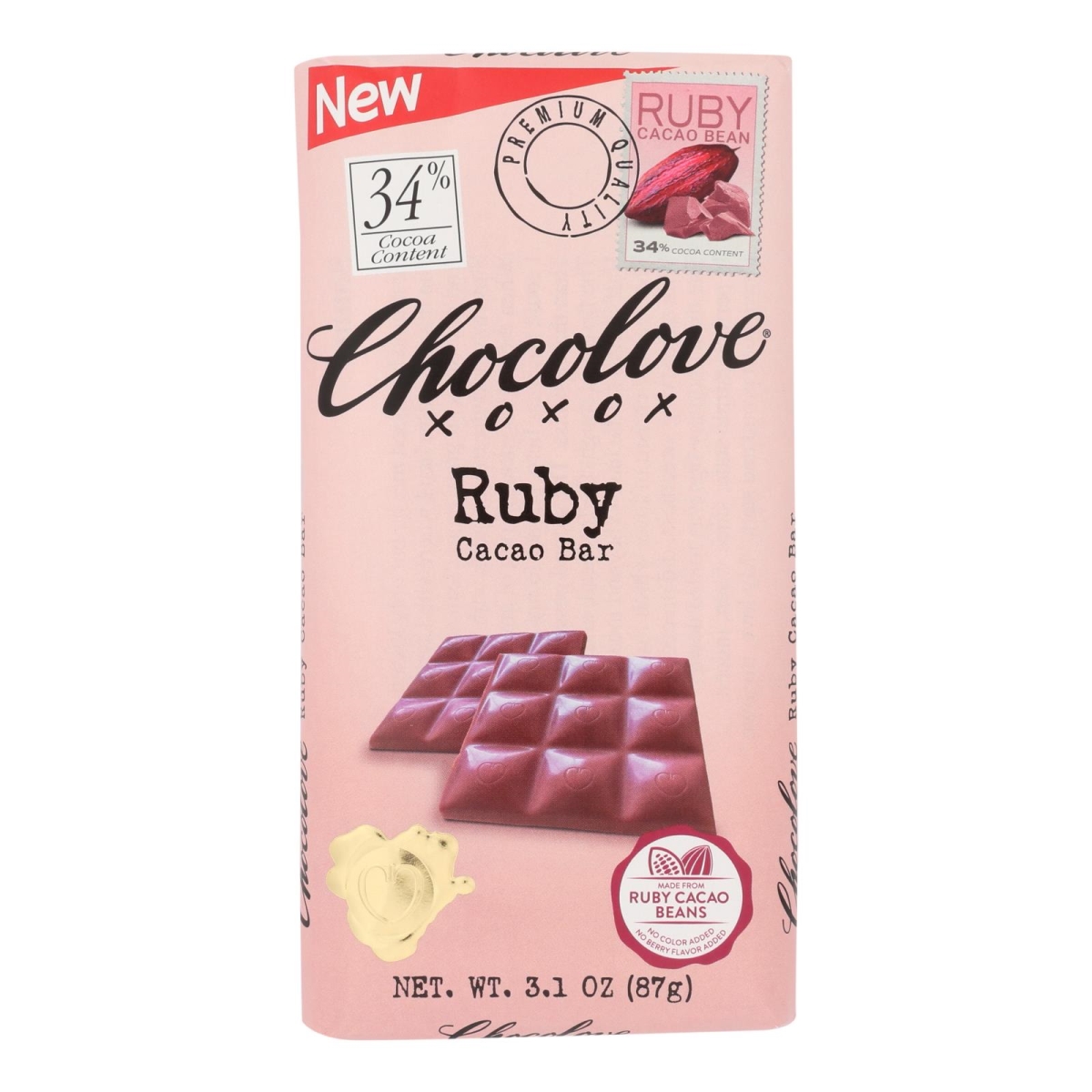 Picture of Chocolove HG2367803 3.1 oz Ruby Bean Cacao Bar - Case of 12
