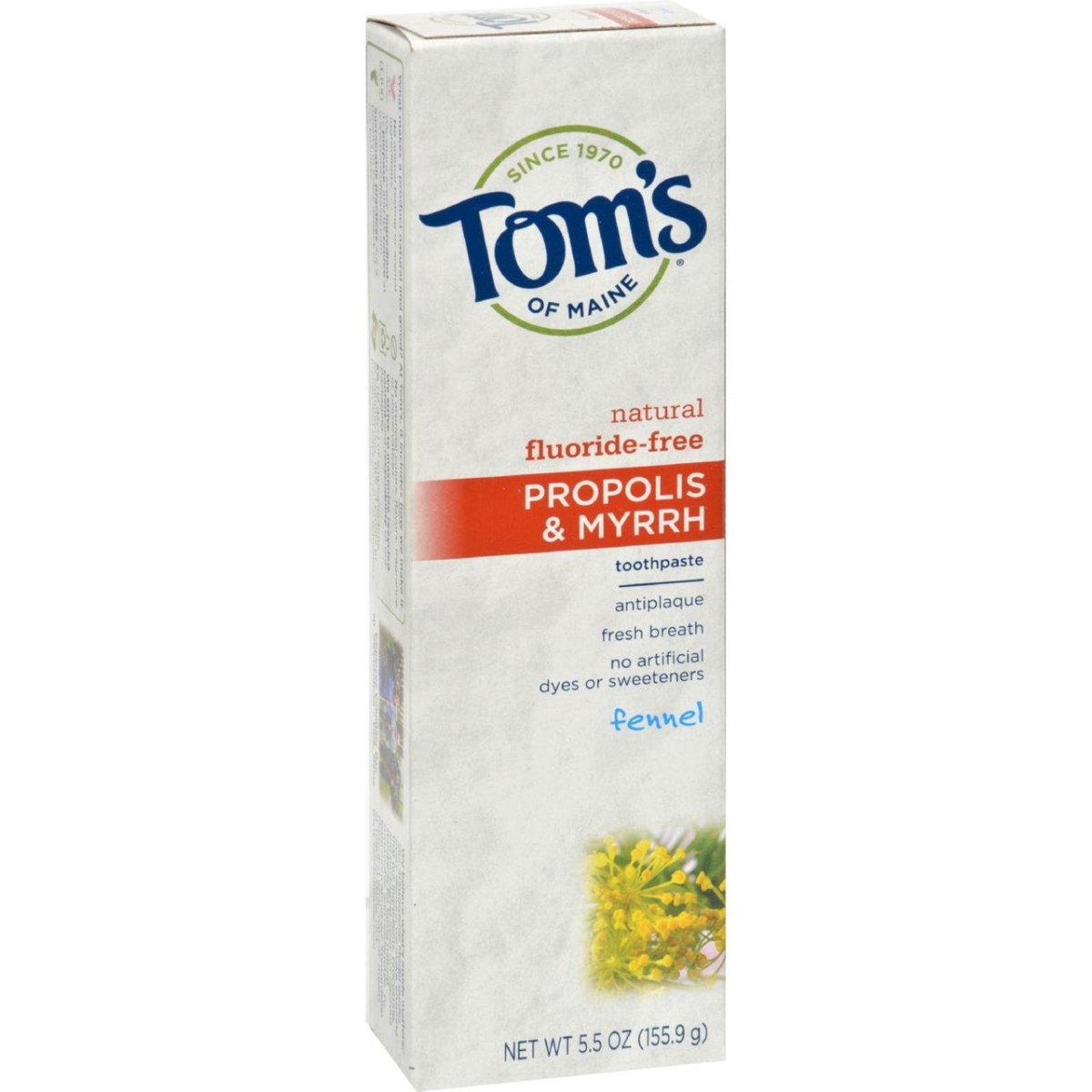 Picture of Toms of Maine HG0779801 5.5 oz Propolis & Myrrh Toothpaste&#44; Fennel - Case of 6