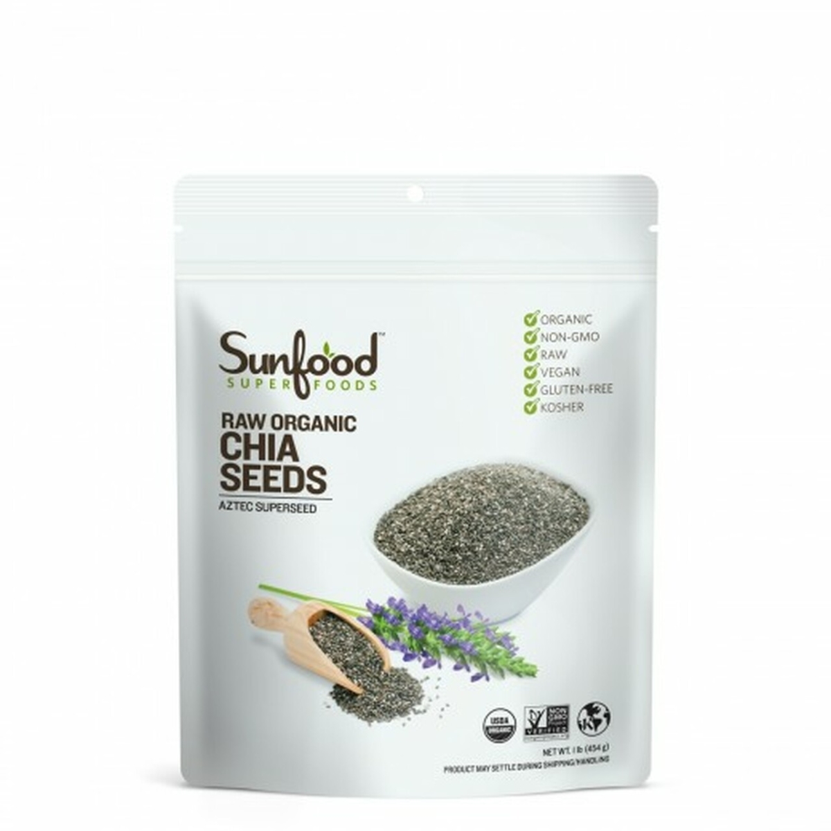 Picture of Sunfood Superfoods HG2328144 Raw Organic Chia Seeds, 1 lbs